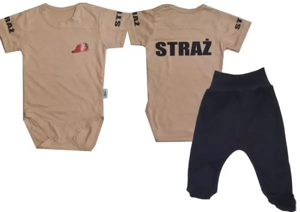 Komplet dziecięcy zestaw niemowlęcy STRAŻ body + półśpioszki