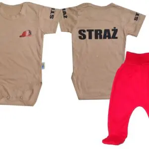 Komplet dziecięcy zestaw niemowlęcy STRAŻ body + półśpioszki