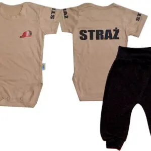 Komplet dziecięcy zestaw niemowlęcy STRAŻ body + spodnie