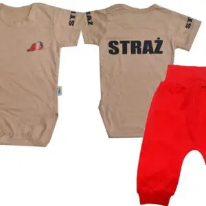 Komplet dziecięcy zestaw niemowlęcy STRAŻ body + spodnie