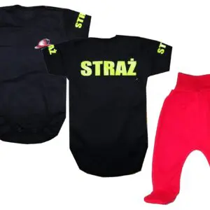 Komplet dziecięcy zestaw niemowlęcy STRAŻ body + półśpioszki