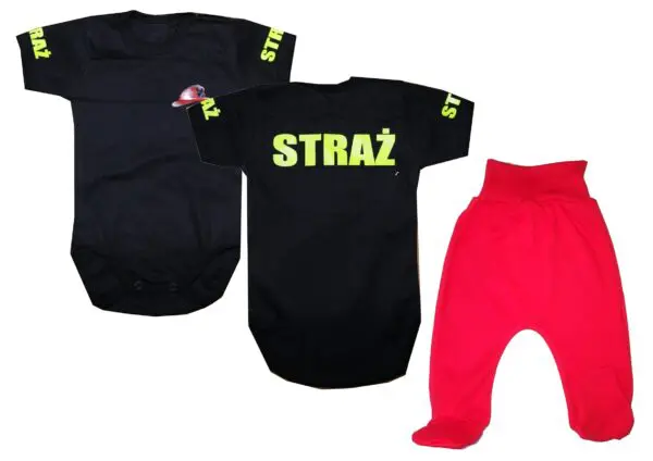 Komplet dziecięcy zestaw niemowlęcy STRAŻ body + półśpioszki