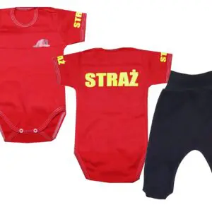 Komplet dziecięcy zestaw niemowlęcy STRAŻ body + półśpioszki