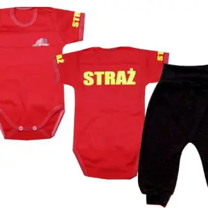 Komplet dziecięcy zestaw niemowlęcy STRAŻ body + spodnie
