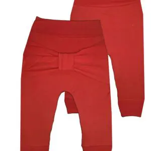 Spodnie bawełniane bezuciskowe z kokardą czerwone