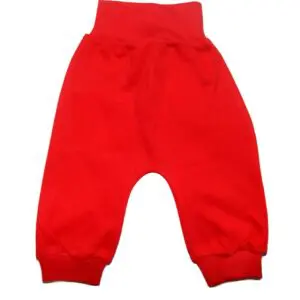 Spodnie bawełniane bezuciskowe Basic czerwone