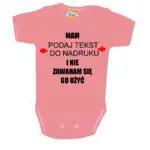 Body niemowlęce Mam i nie zawaham się go użyć z imieniem