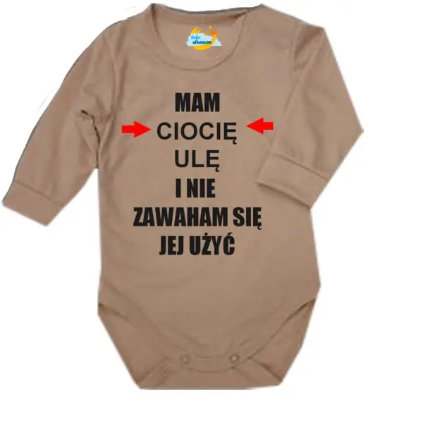Body niemowlęce Mam i nie zawaham się jej użyć z imieniem