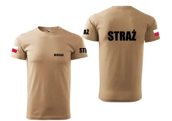 Koszulka męska OCHOTNICZA STRAŻ POŻARNA piaskowa