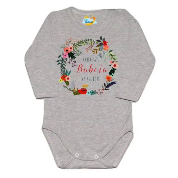 Body najlepsza babcia na świecie szary