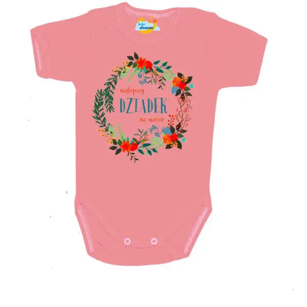 Body najlepszy Dziadek na świecie różowe