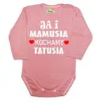 BODY Ja i mamusia KOCHAMY TATUSIA święto Mamy Taty pudrowe