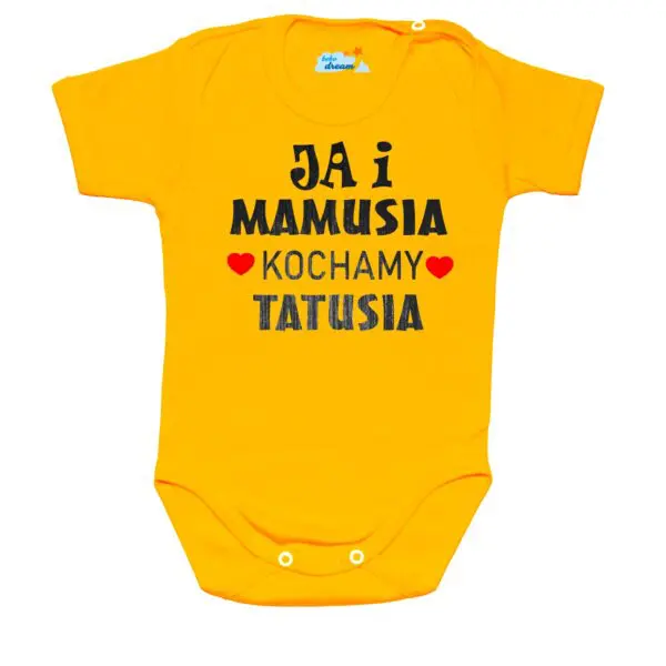 Body Ja i mamusia KOCHAMY TATUSIA święto Mamy Taty żółte