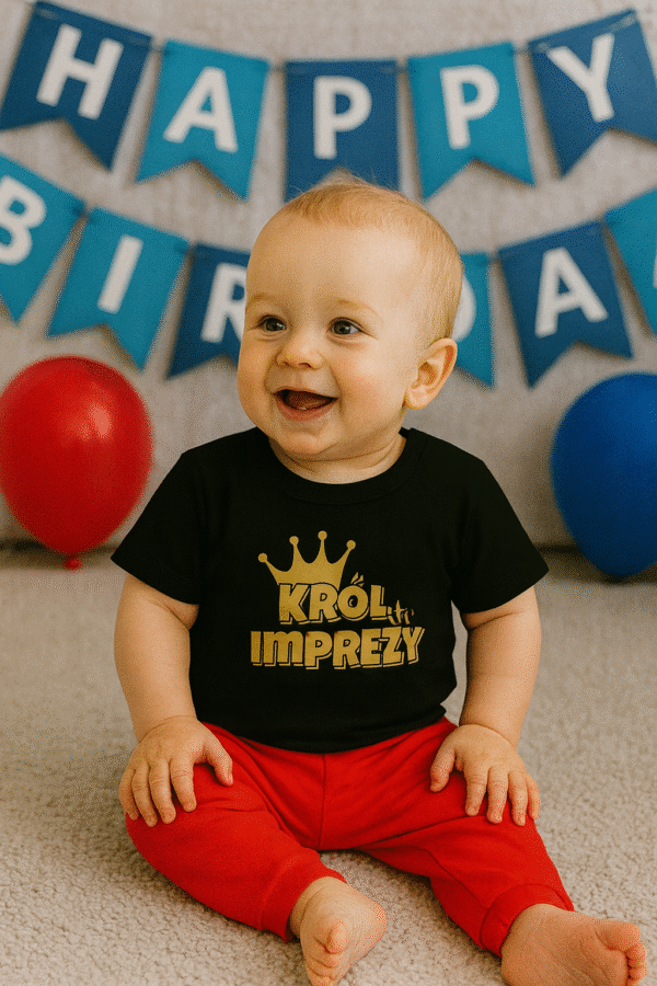 Komplet dziecięcy zestaw body i spodnie KRÓL IMPREZY