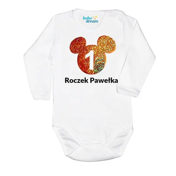Body długi rękaw na 1 urodziny z imieniem