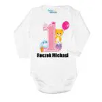 Body długi rękaw na 1 urodziny z imieniem