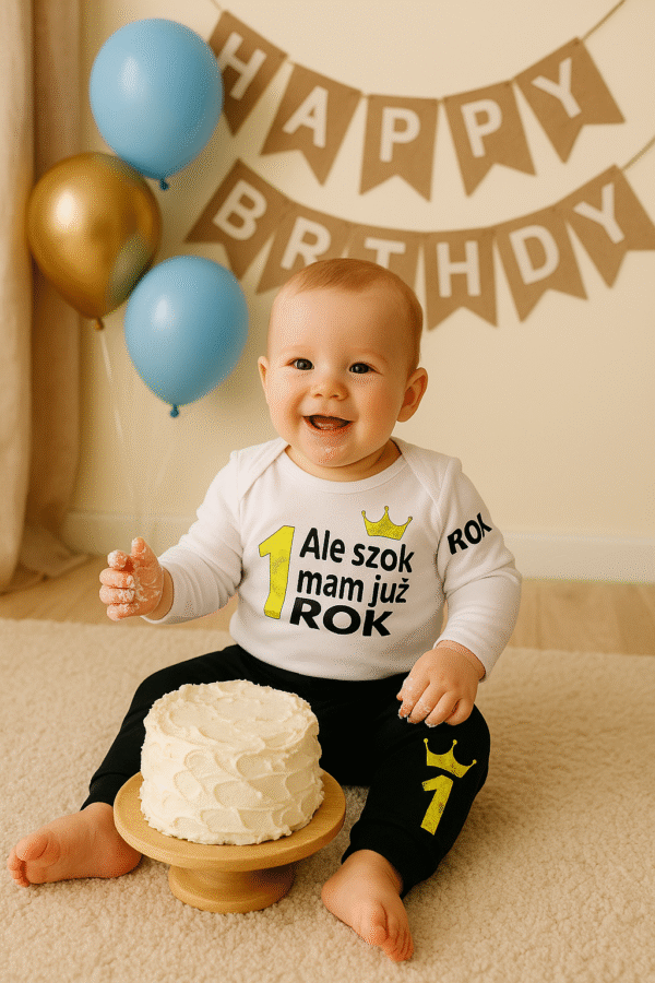 Komplet dziecięcy zestaw niemowlęcy body i spodnie ROCZEK