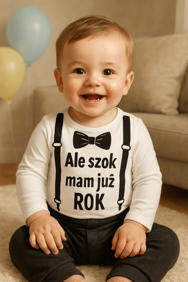 Komplet dziecięcy zestaw niemowlęcy body i spodnie ROCZEK