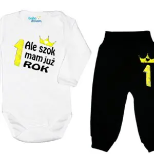 Komplet dziecięcy zestaw niemowlęcy body i spodnie ROCZEK