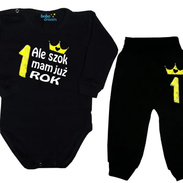 Komplet dziecięcy zestaw niemowlęcy body i spodnie ROCZEK
