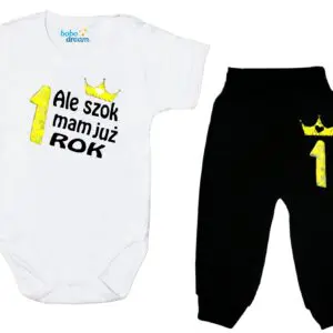 Komplet dziecięcy zestaw niemowlęcy body i spodnie ROCZEK