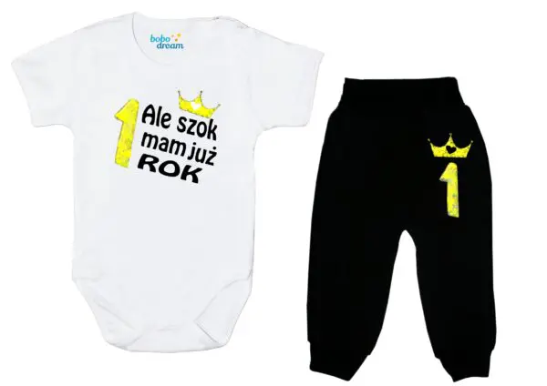 Komplet dziecięcy zestaw niemowlęcy body i spodnie ROCZEK