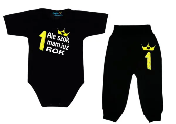 Komplet dziecięcy zestaw niemowlęcy body i spodnie ROCZEK