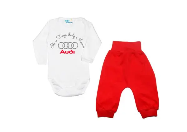 Komplet dziecięcy zestaw niemowlęcy body i spodnie AUDI