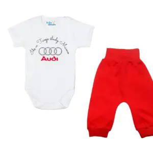 Komplet dziecięcy zestaw niemowlęcy body i spodnie AUDI