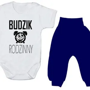 Komplet dziecięcy zestaw niemowlęcy body i spodnie BUDZIK