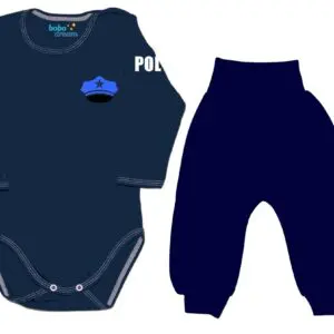 Komplet dziecięcy zestaw niemowlęcy body i spodnie POLICJA