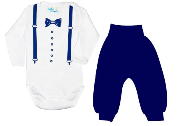 Komplet dziecięcy zestaw niemowlęcy body i spodnie ELEGANT