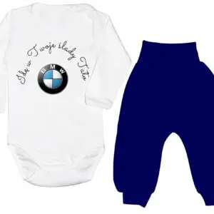 Komplet dziecięcy zestaw niemowlęcy body i spodnie BMW