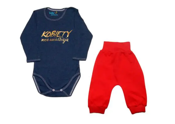 Komplet dziecięcy zestaw niemowlęcy body i spodnie UWIELBIANY