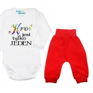 Komplet dziecięcy zestaw niemowlęcy body i spodnie KRÓL