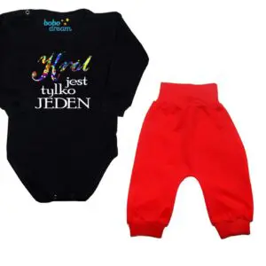 Komplet dziecięcy zestaw niemowlęcy body i spodnie KRÓL