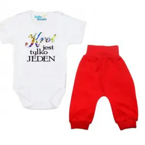 Komplet dziecięcy zestaw niemowlęcy body i spodnie KRÓL
