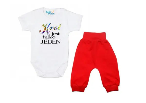 Komplet dziecięcy zestaw niemowlęcy body i spodnie KRÓL