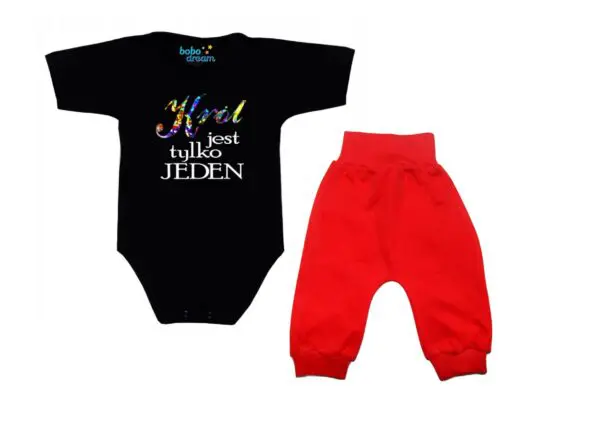 Komplet dziecięcy zestaw niemowlęcy body i spodnie KRÓL