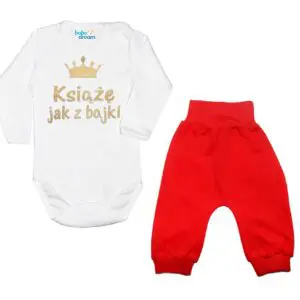 Komplet dziecięcy zestaw niemowlęcy body i spodnie KSIĄŻE