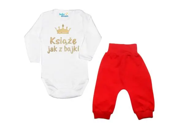 Komplet dziecięcy zestaw niemowlęcy body i spodnie KSIĄŻE