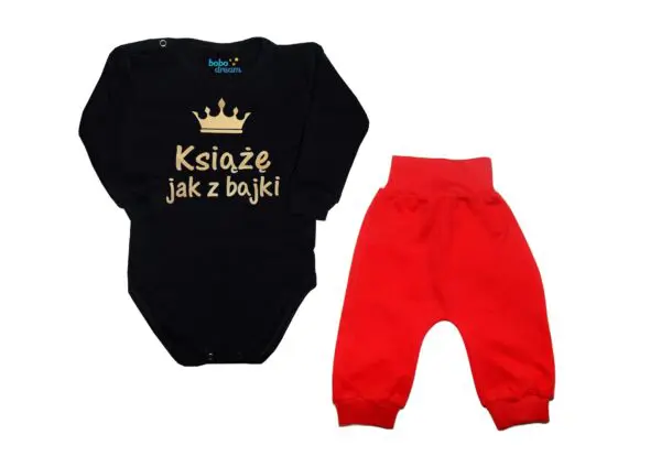 Komplet dziecięcy zestaw niemowlęcy body i spodnie KSIĄŻE