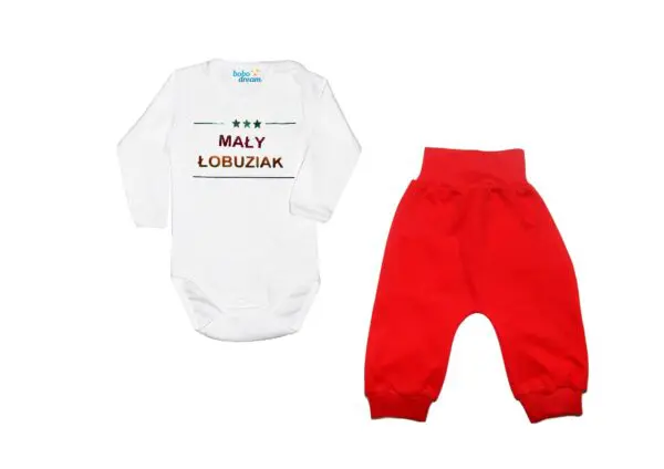 Komplet dziecięcy zestaw niemowlęcy body i spodnie ŁOBUZIAK