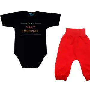 Komplet dziecięcy zestaw niemowlęcy body i spodnie ŁOBUZIAK
