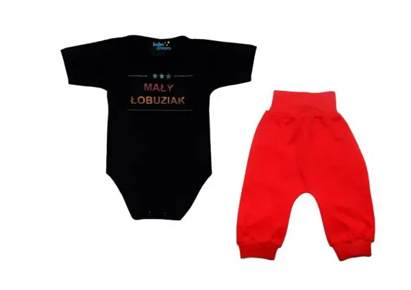 Komplet dziecięcy zestaw niemowlęcy body i spodnie ŁOBUZIAK