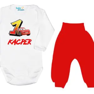 Komplet dziecięcy zestaw body i spodnie autko ROCZEK