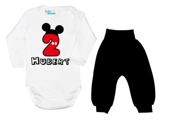Komplet dziecięcy zestaw body i spodnie 2-ka MICKEY