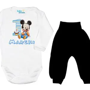 Komplet dziecięcy zestaw body i spodnie myszka miki ROCZEK