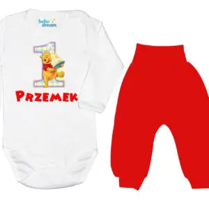 Komplet dziecięcy zestaw body i spodnie  Kubuś ROCZEK