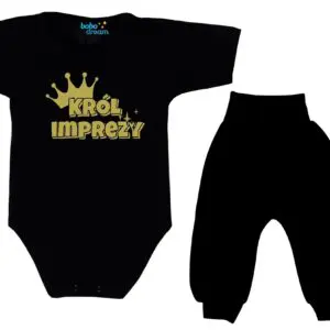 Komplet dziecięcy zestaw body i spodnie KRÓL IMPREZY
